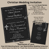 Invitation Guest Names, Black & White with Infinity Scroll