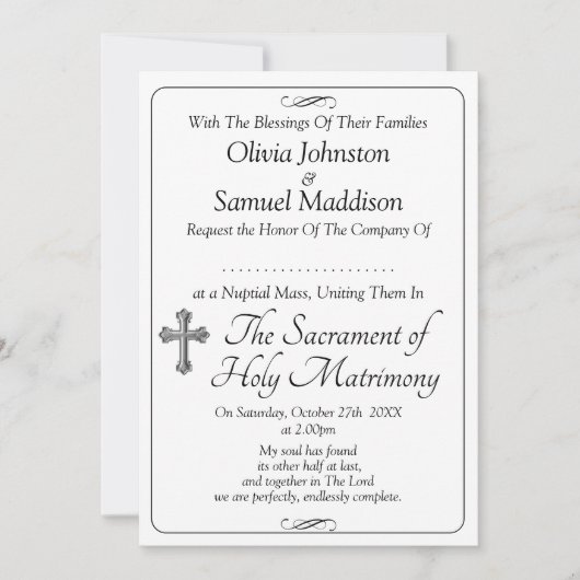 Invitation Guest Names, Black & White with Infinity Scroll (Devant)