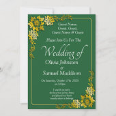 Invitation Guest Names, Emerald Green & Gold Wedding (Devant)