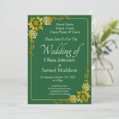 Invitation Guest Names, Emerald Green & Gold Wedding (Debout devant)