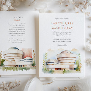 Invitation Guggenheim Museum NYC Watercolor Mariage