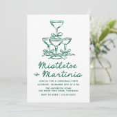 Invitation Gui de gui élégant et Noël vert martini (Debout devant)