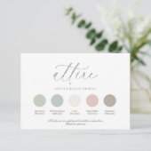 Invitation Guide de palette de couleurs de mariage (Debout devant)