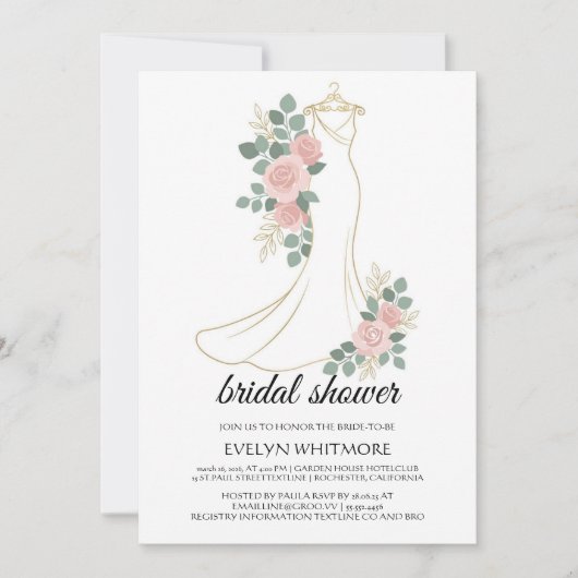 Invitation Guide de style de robe de mariage bohème | Mariage (Devant)