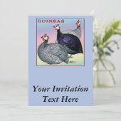 Invitation Guineas Trois Fowl (Debout devant)