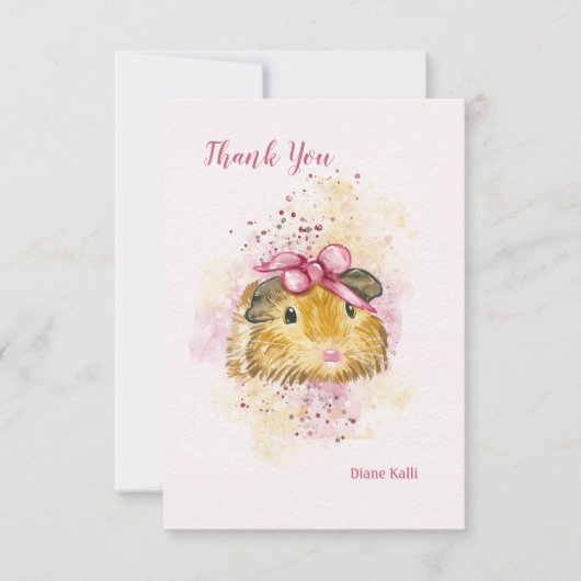 Invitation Guinéen Cochon avec corbeille rose Papier à lettre (Devant)