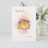 Invitation Guinéen Cochon avec corbeille rose Papier à lettre (Debout devant)