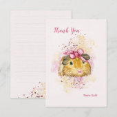 Invitation Guinéen Cochon avec corbeille rose Papier à lettre (Devant / Derrière)