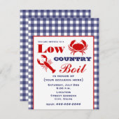 Invitation Guingan de bleu de crabe et de homard d'ébullition (Devant / Derrière)