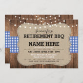 Invitation Guingan de bleu de partie retiré par BBQ (Devant / Derrière)