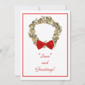 Invitation Guirlande côtière d'huître de Noël (Dos)