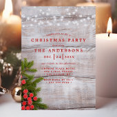 Invitation Guirlande de baies de pin en bois pour fête de Noë