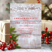 Invitation Guirlande de baies de pin en bois pour fête de Noë