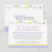 Invitation Guirlande de fête de rue de distanciation sociale (Devant / Derrière)