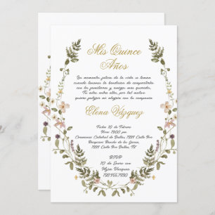 Invitation Guirlande de fleurs sauvages Quinceañera invitatio