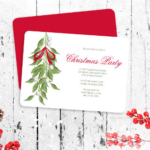 Invitation Guirlande de gui Fête de Noël personnalisée 