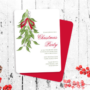 Invitation Guirlande de gui personnalisée pour fête de Noël é