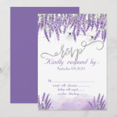 Invitation Guirlande de lumières à lavande aquarelle Invitati (Devant / Derrière)