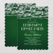 Invitation Guirlande de lumières blanches sur retraite verte (Devant / Derrière)
