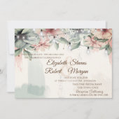 Invitation Guirlande de lumières, coup de pinceau, mariage fl (Devant)