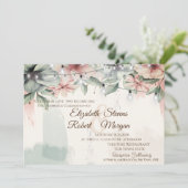 Invitation Guirlande de lumières, coup de pinceau, mariage fl (Debout devant)