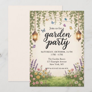 Invitation Guirlande de lumières de jardin enchanté en lierre