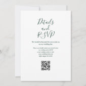 Invitation Guirlande de lumières de mariage Code QR Vert Emer (Dos)