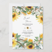 Invitation Guirlande de lumières de tournesol luxuriant rusti (Devant)