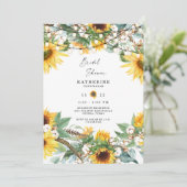 Invitation Guirlande de lumières de tournesol luxuriant rusti (Debout devant)