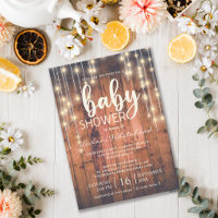 Guirlande de lumières en bois rustique Baby Shower