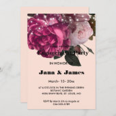 Invitation Guirlande de lumières Fleurs bordeaux    Fiançaill (Devant / Derrière)