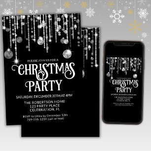 Invitation Guirlande de lumières noires et blanches pour la f