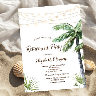 Invitation Guirlande de lumières Palm Aquarelle Fête de retra