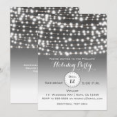 Invitation Guirlande de Noël de Fête Argentée (Devant / Derrière)