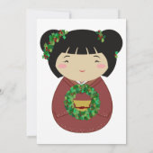 Invitation Guirlande de Noël de Kokeshi (Dos)