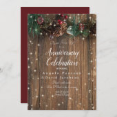 Invitation Guirlande de Noël en pin en bois rustique avec écl (Devant / Derrière)