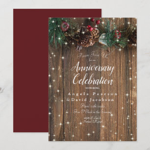 Invitation Guirlande de Noël en pin rustique en bois de campa