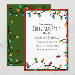 Invitation Guirlande de Noël Fête de Fêtes de Fin d'Année