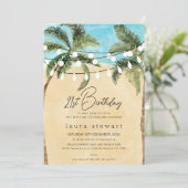 Invitation Guirlande de palmiers à l'aquarelle pour 21e anniv (Debout devant)