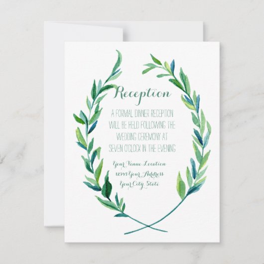 Invitation Guirlande De Réception Moderne Simple Feuille D'Ol (Devant)