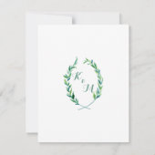 Invitation Guirlande De Réception Moderne Simple Feuille D'Ol (Dos)