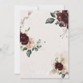 Invitation Guirlande de roses de Bourgogne pour 80 ans (Dos)