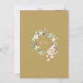 Invitation Guirlande de roses rustiques avec monogramme 80e a (Dos)
