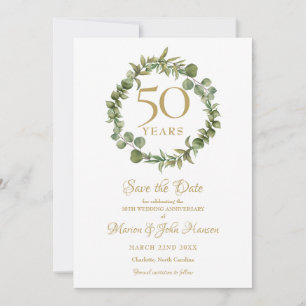 Invitation Guirlande de sauvegarde de date de 50e anniversair
