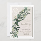 Invitation Guirlande de verdure élégante Fougères et baies (Devant)