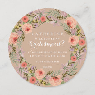 Invitation Guirlande en pastel vous serez ma demoiselle