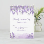 Invitation Guirlande lumineuse aquarelle lavande (Debout devant)