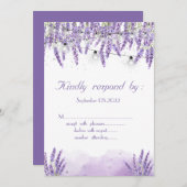 Invitation Guirlande lumineuse aquarelle lavande (Devant / Derrière)