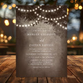 Invitation Guirlande lumineuse arbre rêveuse rustique marron 