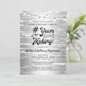 Invitation Guirlande lumineuse argent noir pour tout annivers (Debout devant)